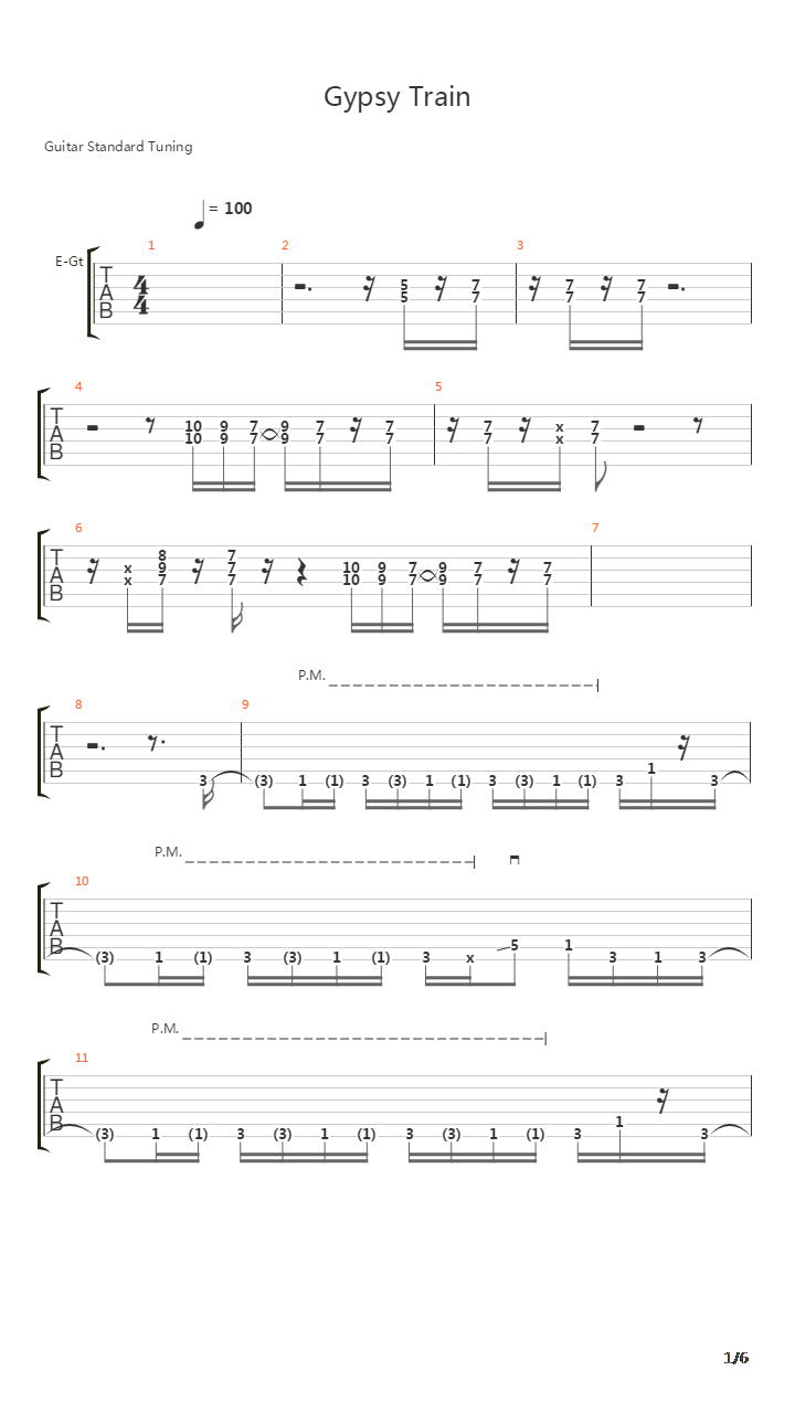 Gypsy Train吉他谱