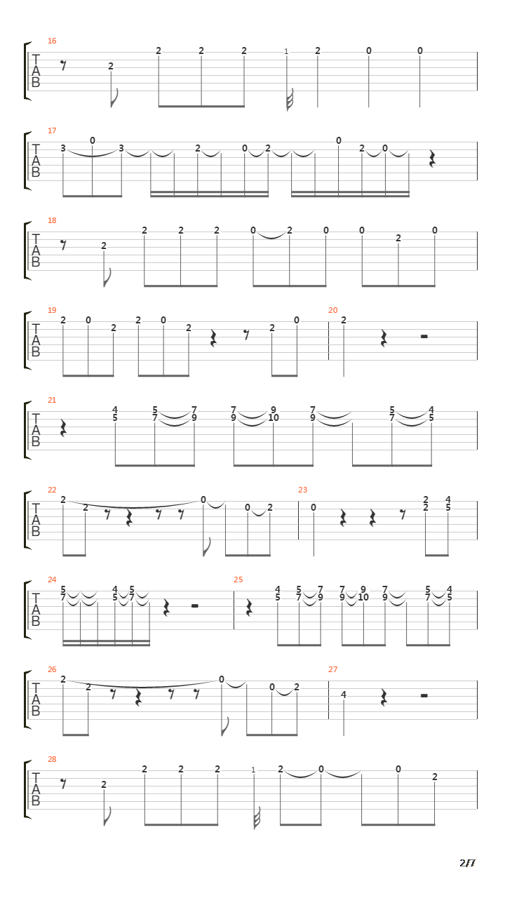 Hold The Line吉他谱