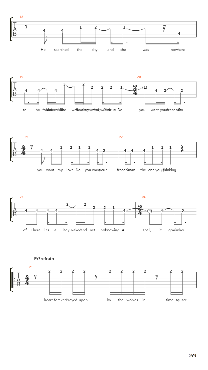 Hydra吉他谱