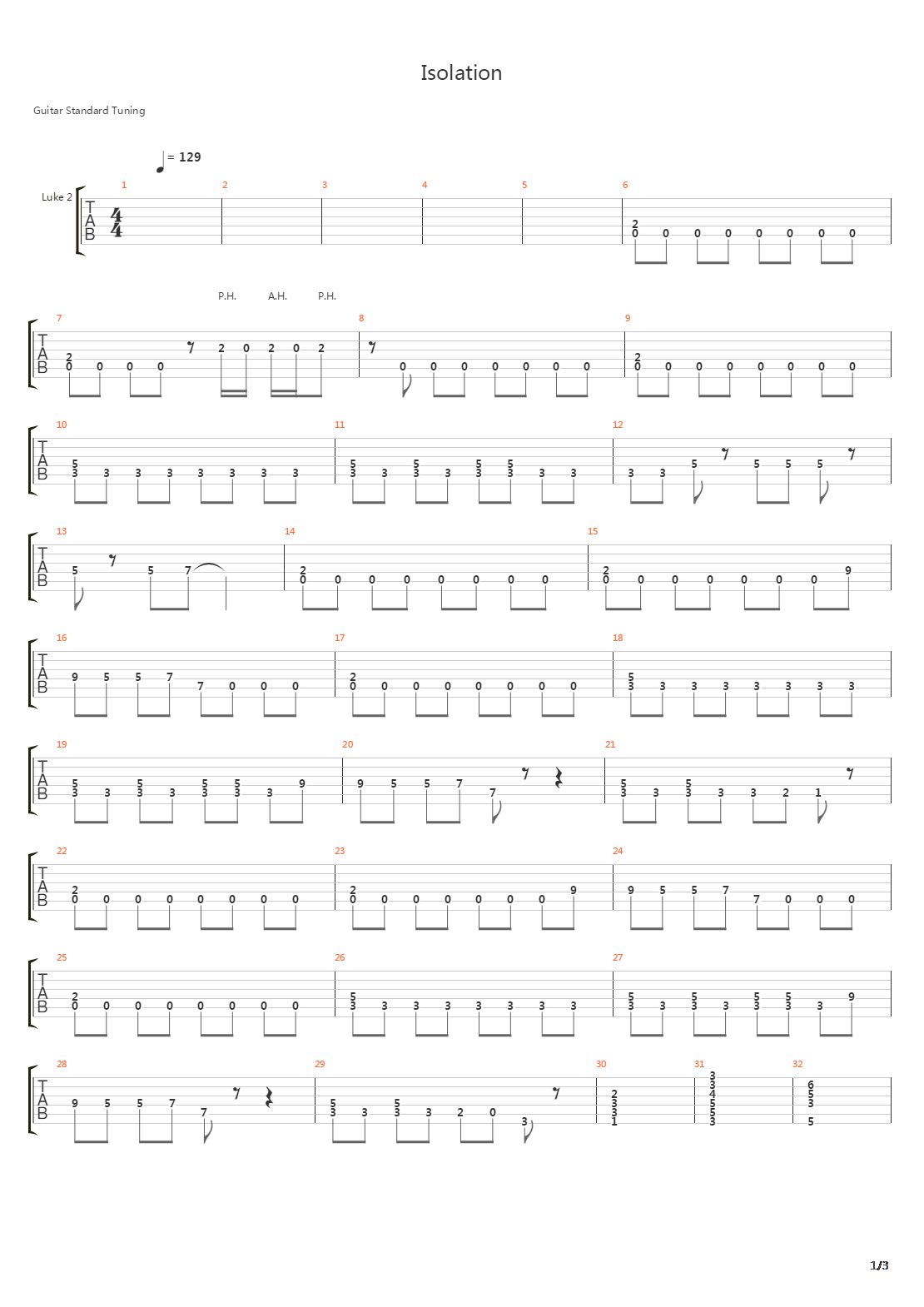 Isolation吉他谱