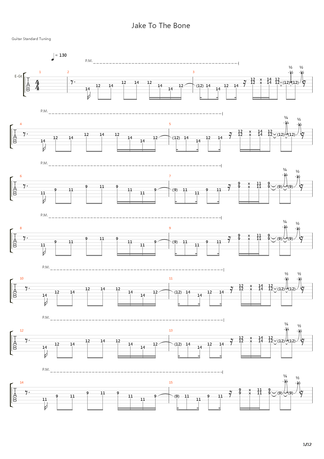 Jake To The Bone吉他谱