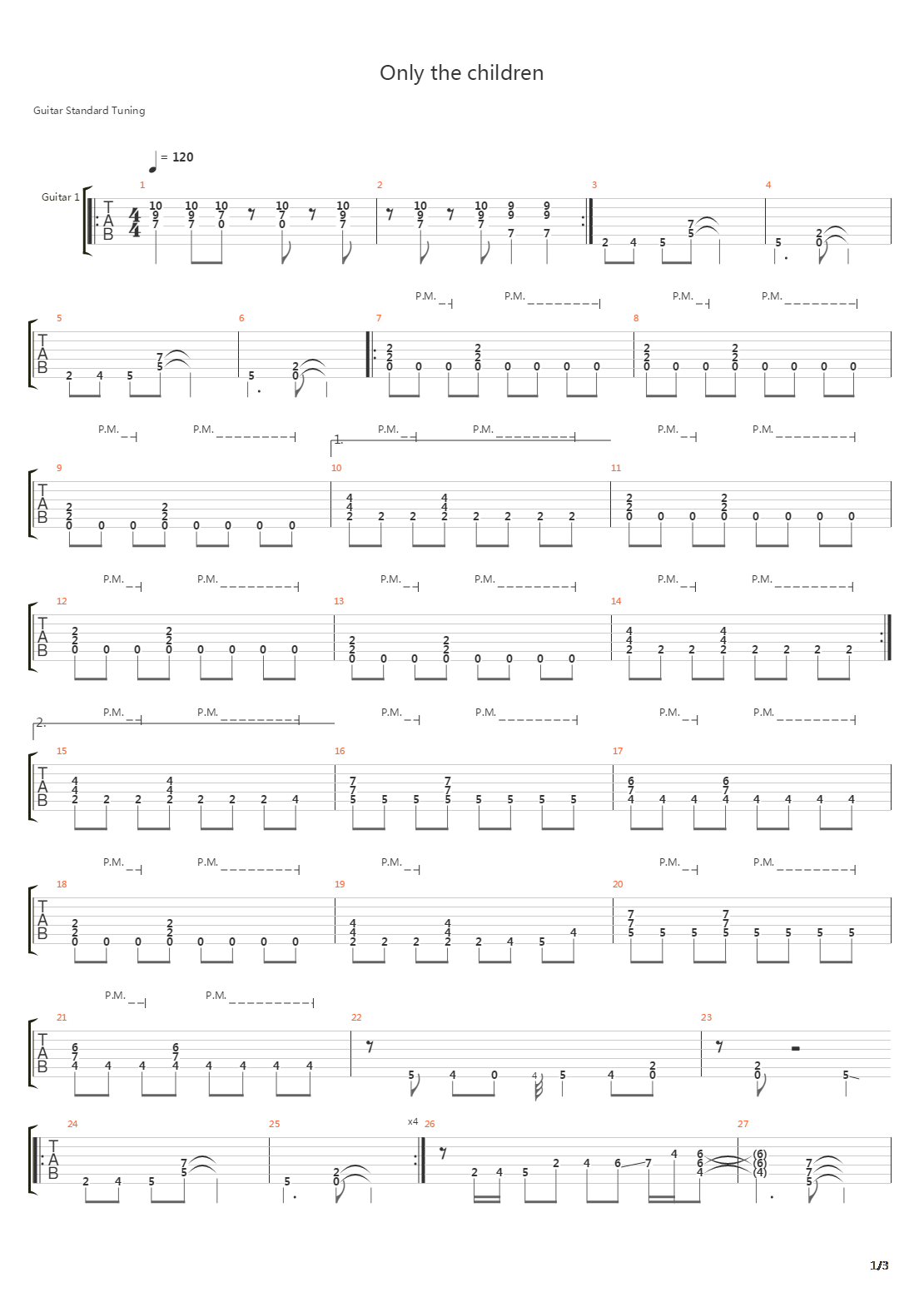 Only The Children吉他谱