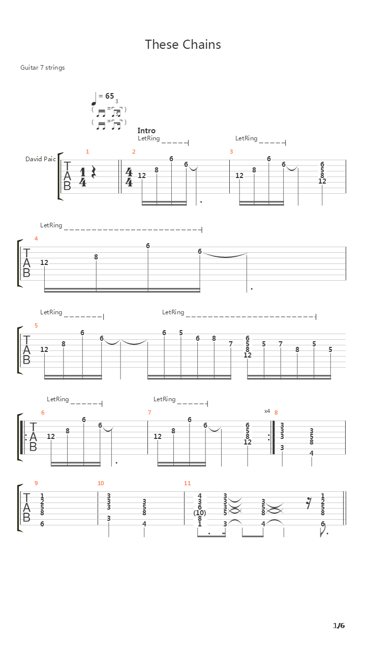 These Chains吉他谱