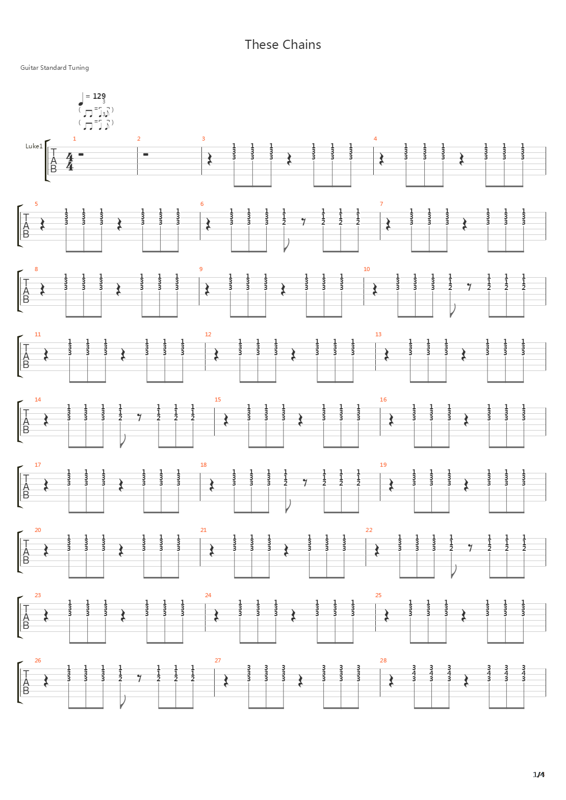 These Chains吉他谱