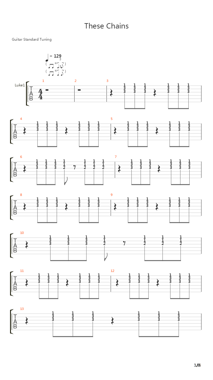 These Chains吉他谱
