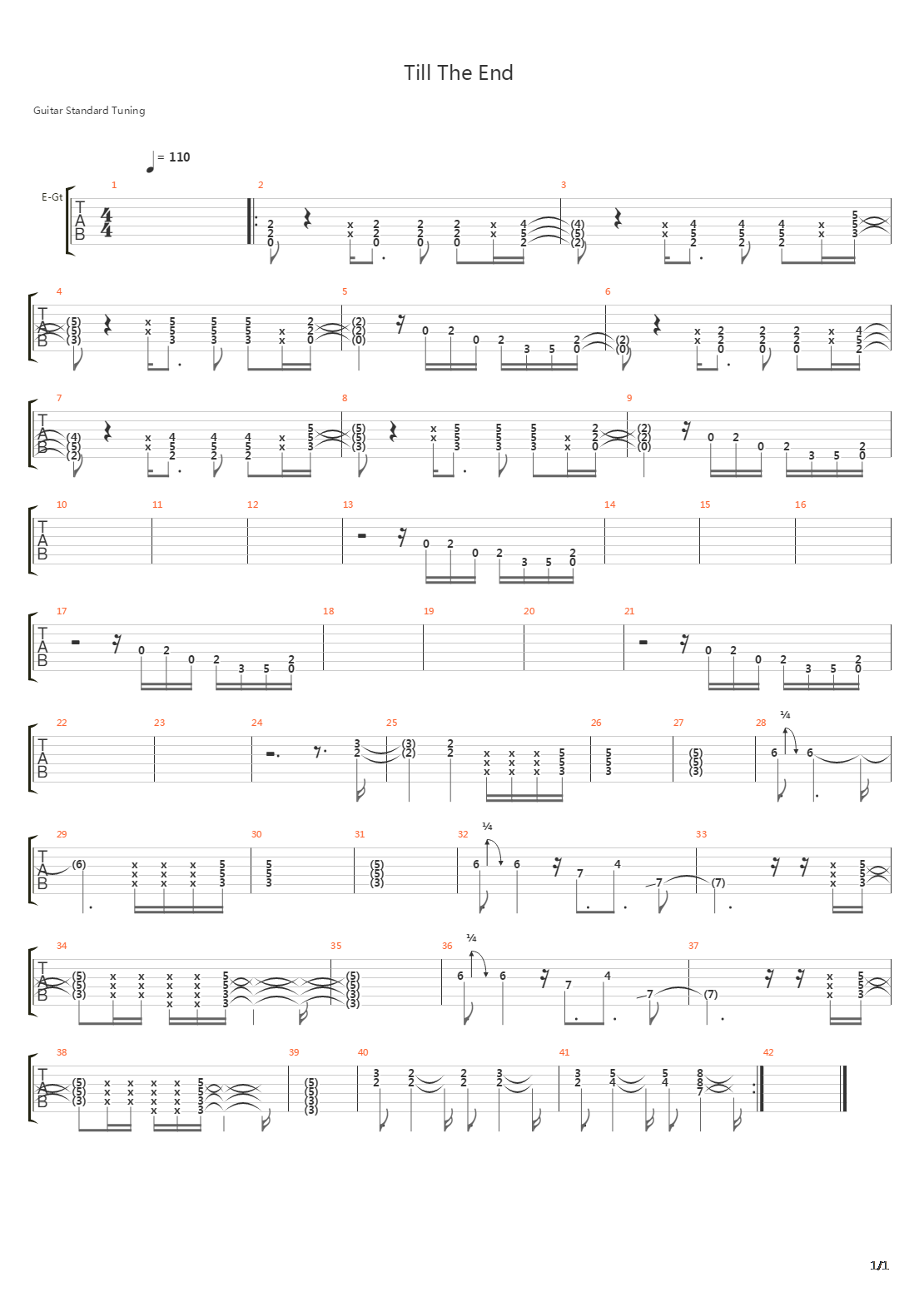 Till The End吉他谱