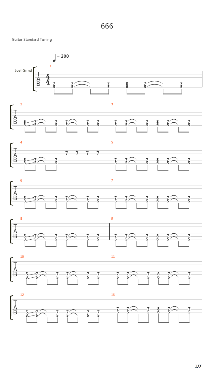666吉他谱