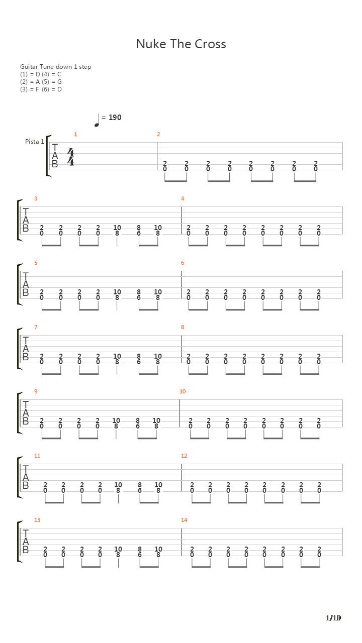 Nuke The Cross吉他谱