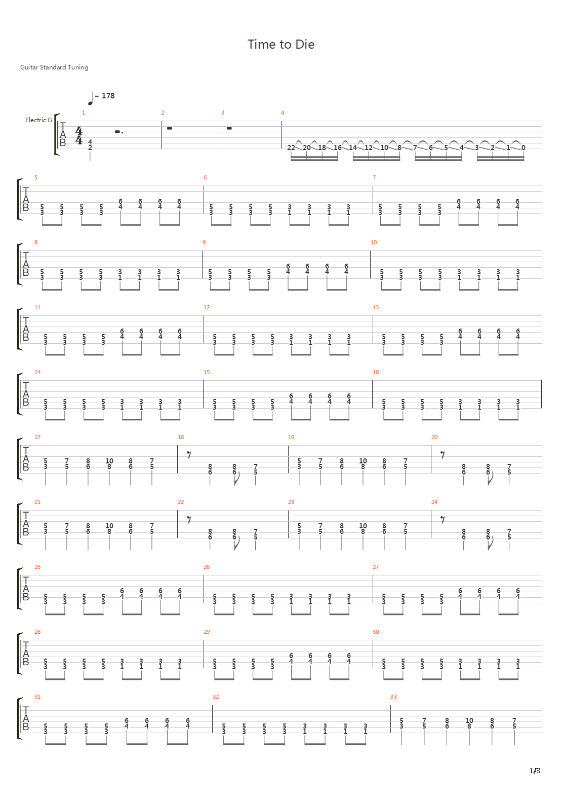 Time To Die吉他谱