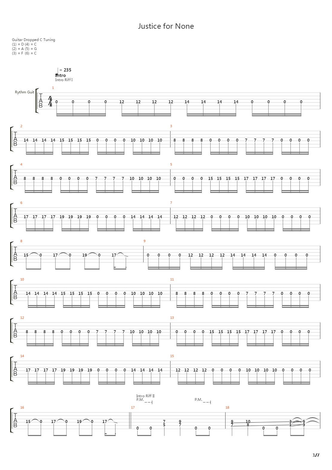 Justice For None吉他谱