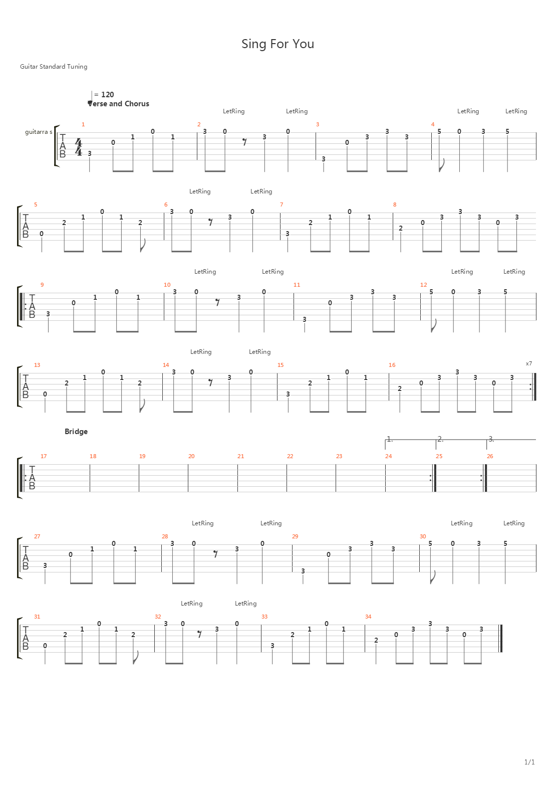 Sing For You吉他谱