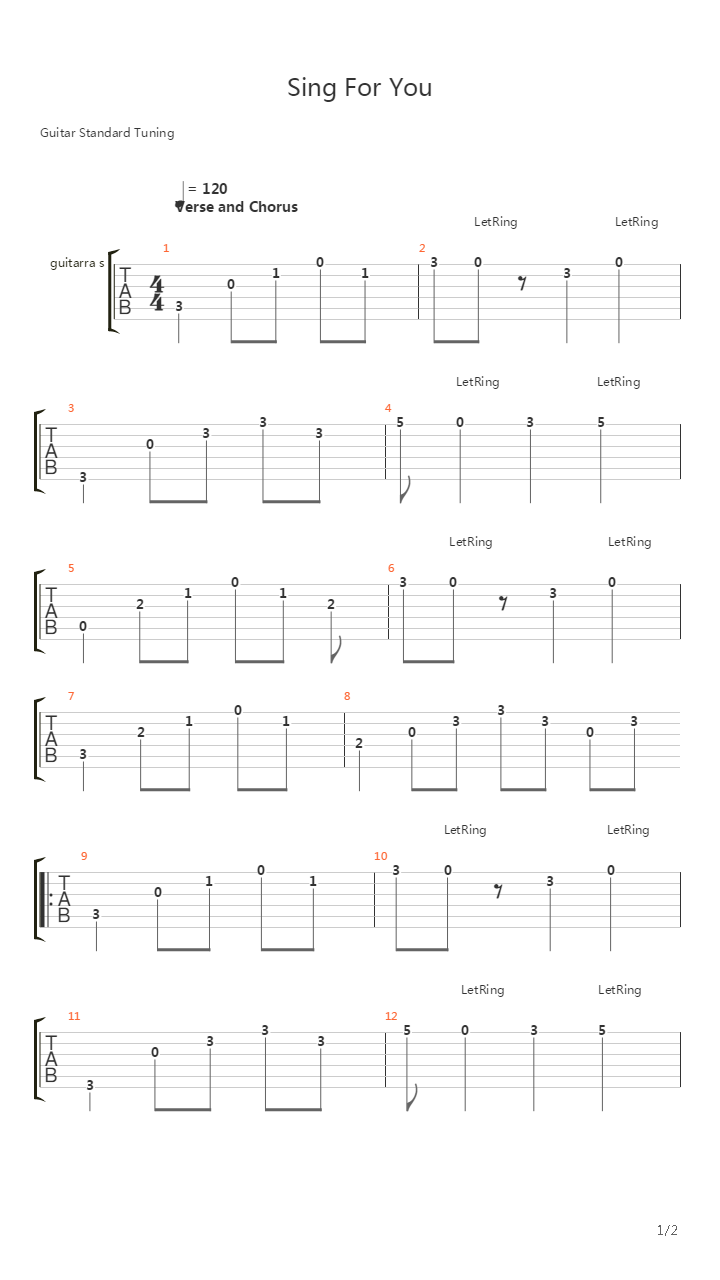Sing For You吉他谱