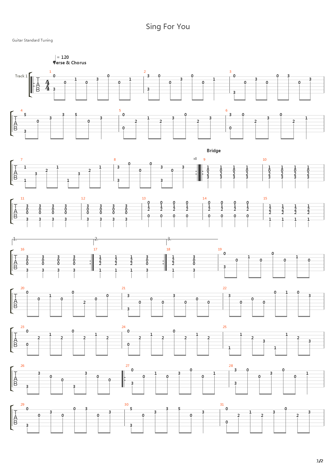 Sing For You吉他谱