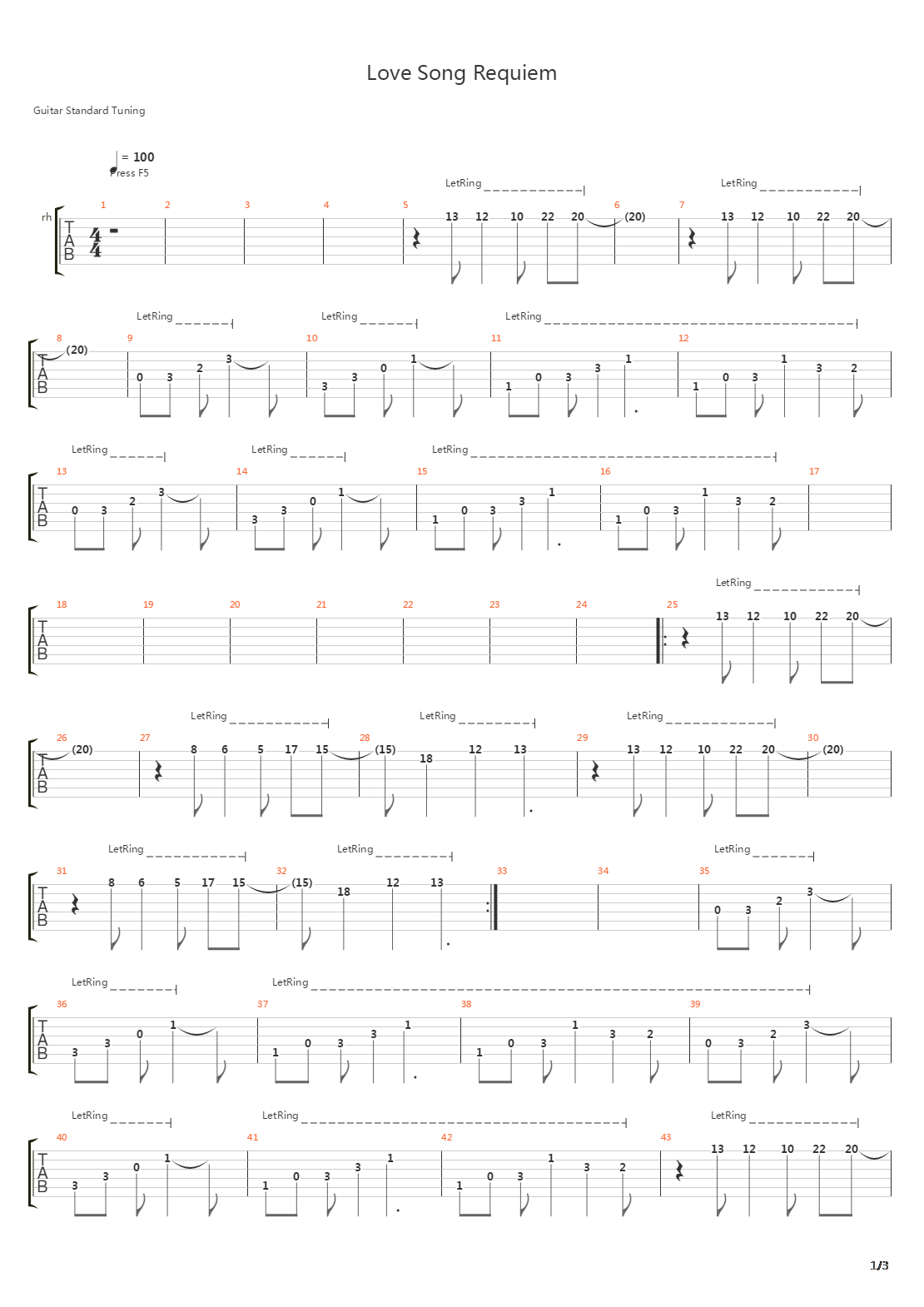 Love Song Requiem吉他谱