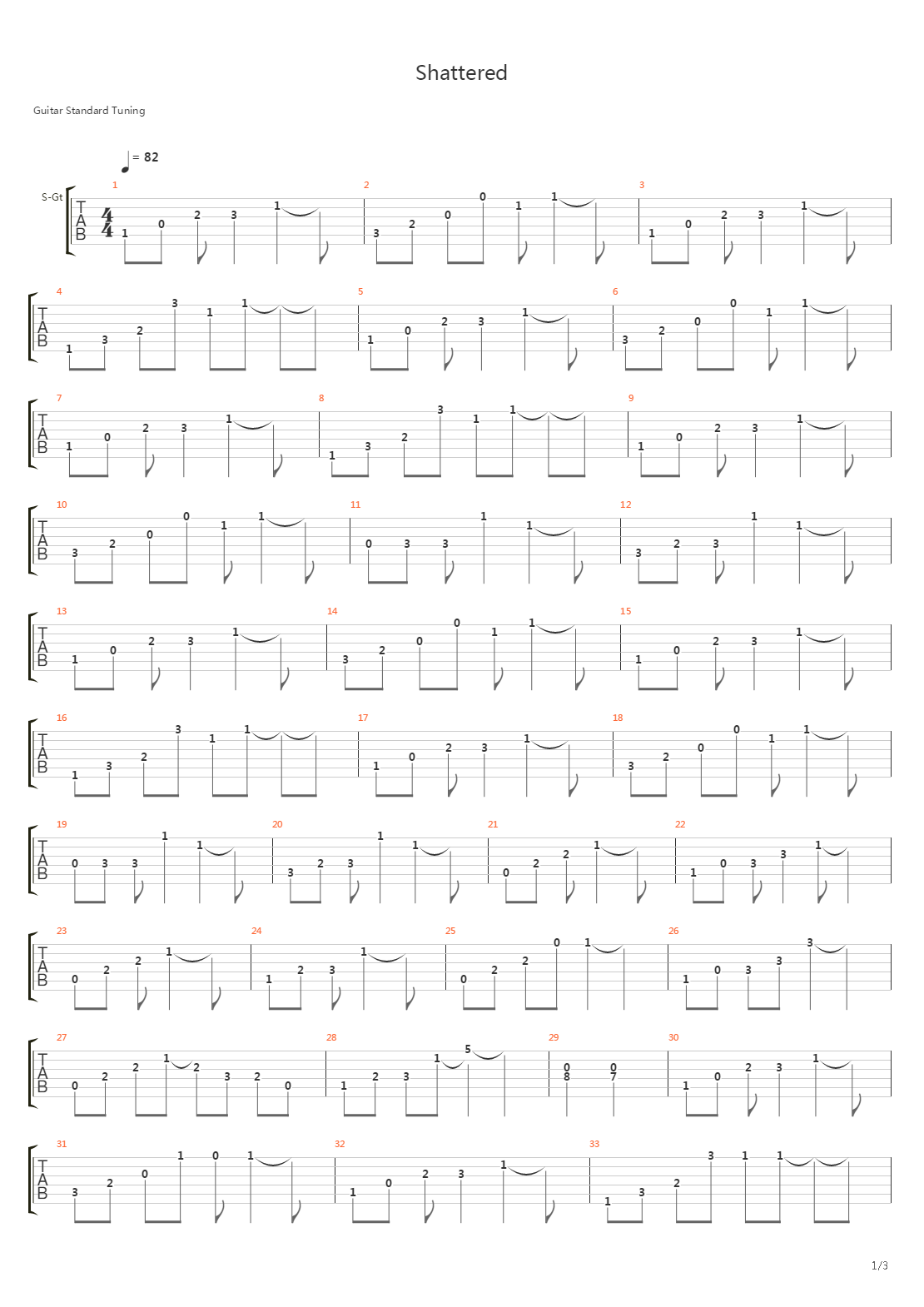 Shattered吉他谱