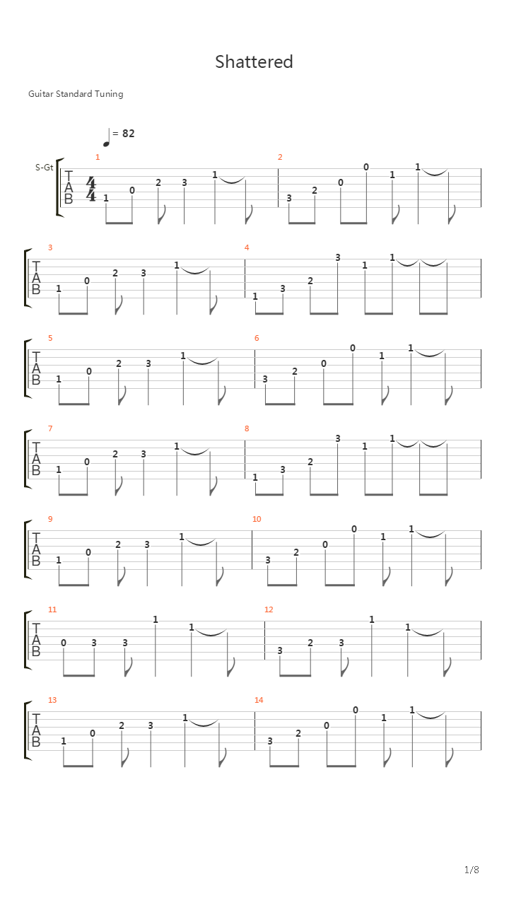 Shattered吉他谱