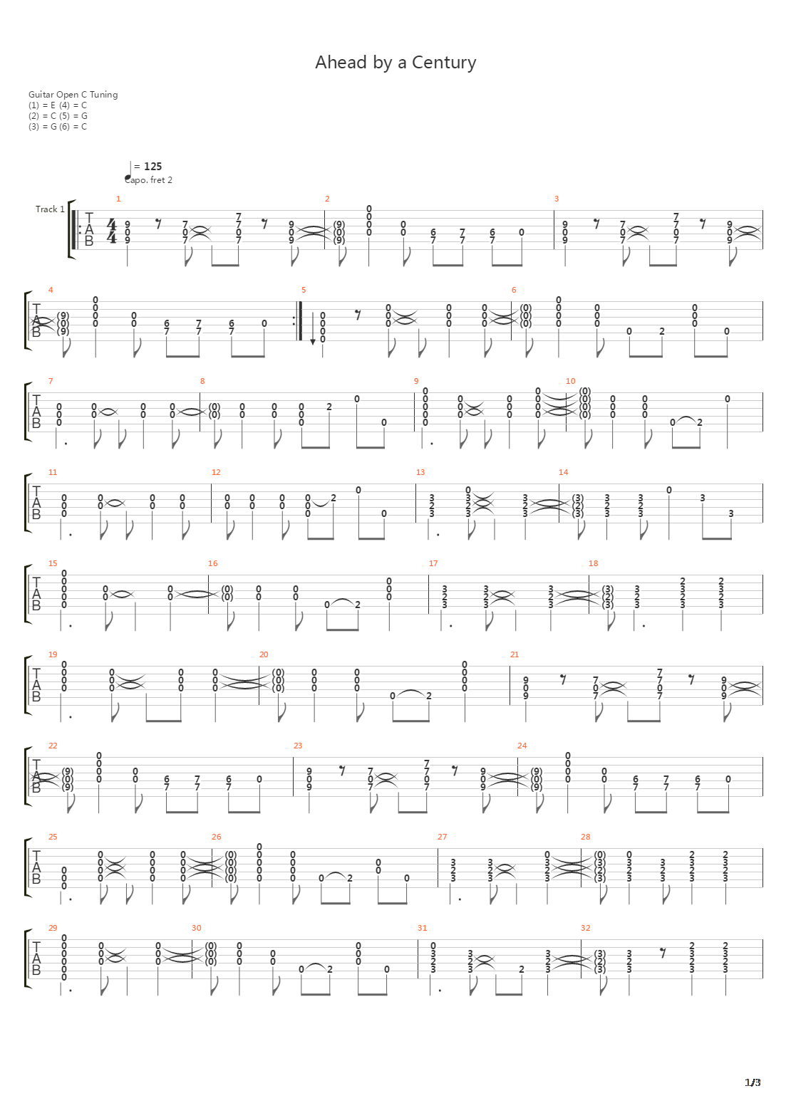 Ahead By A Century吉他谱