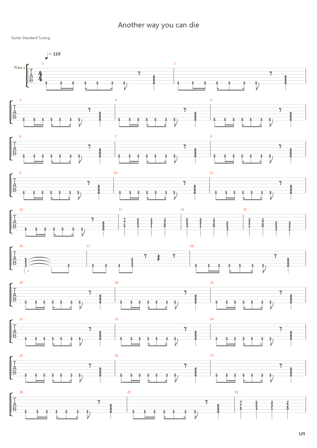 Another Way You Can Die吉他谱