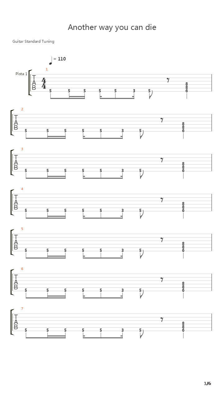 Another Way You Can Die吉他谱