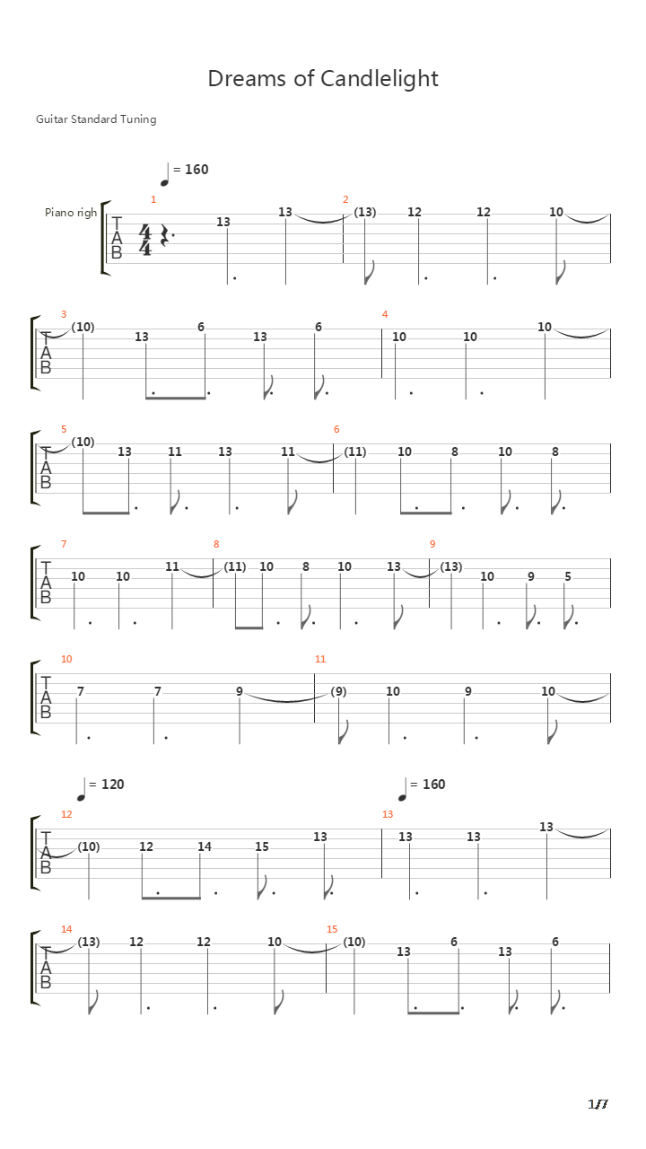 Dreams Of Candlelight吉他谱