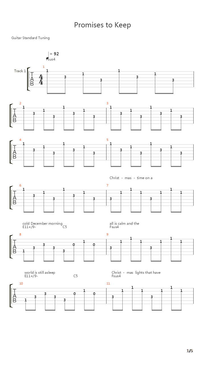 Promises To Keep吉他谱