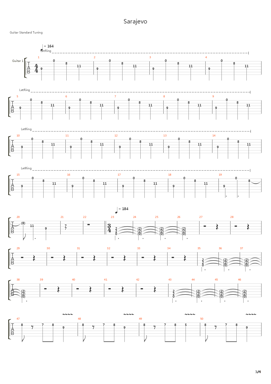 Sarajevo吉他谱