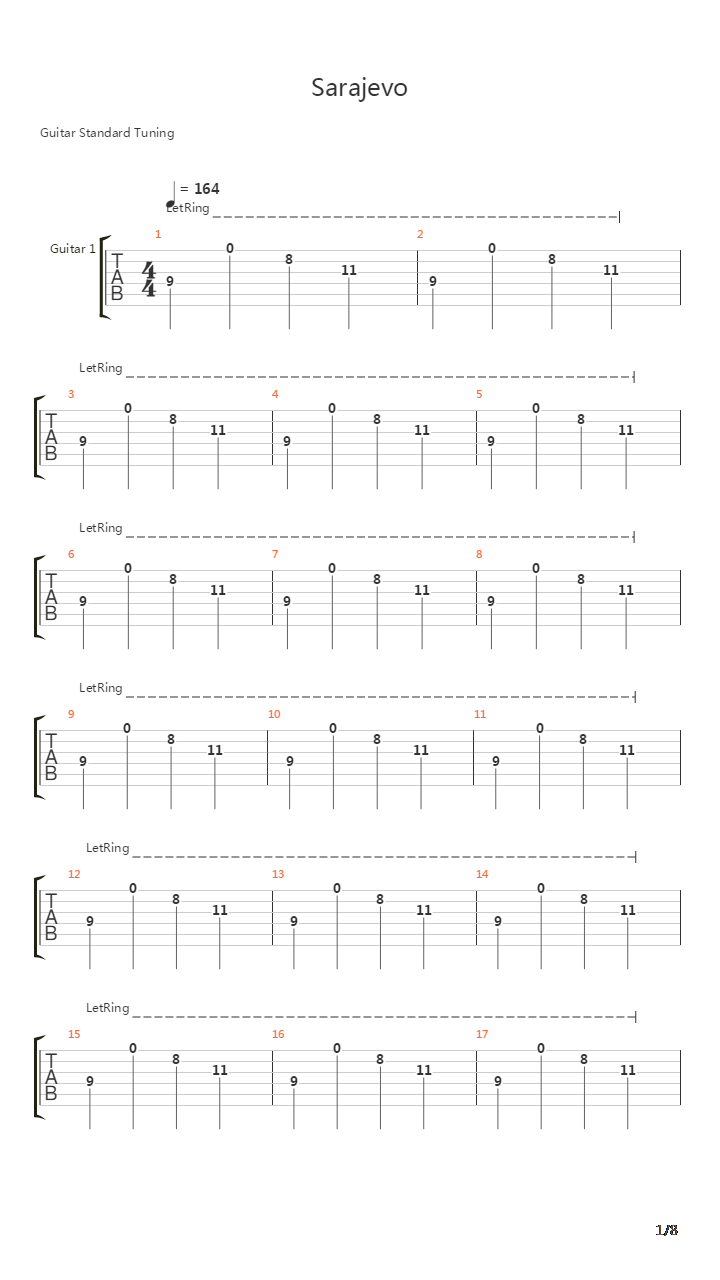 Sarajevo吉他谱