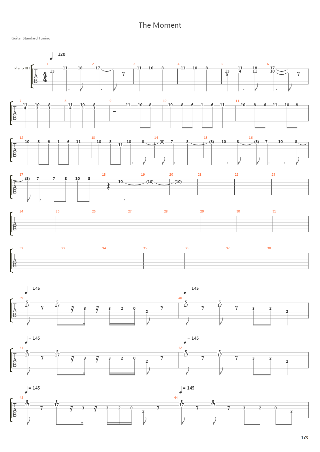 The Moment吉他谱