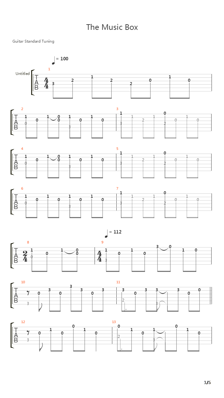 The Music Box吉他谱