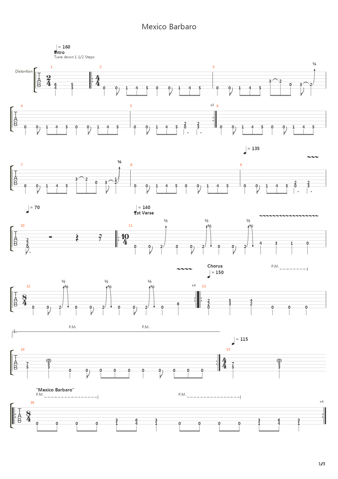 Mexico Barbaro吉他谱