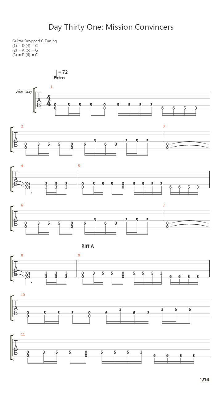 Day Thirty One Mission Convincers吉他谱
