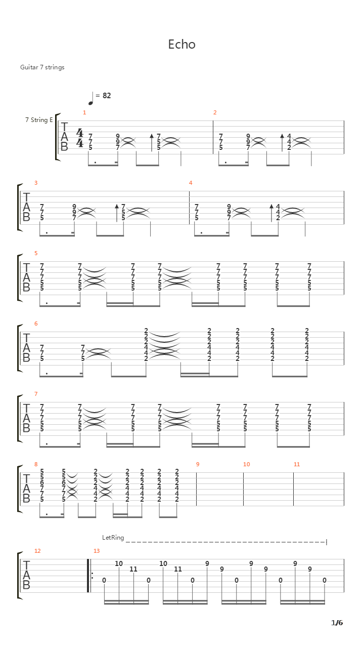 Echo吉他谱