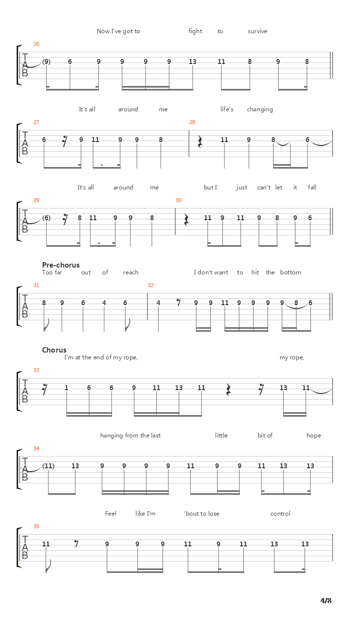 End Of My Rope吉他谱