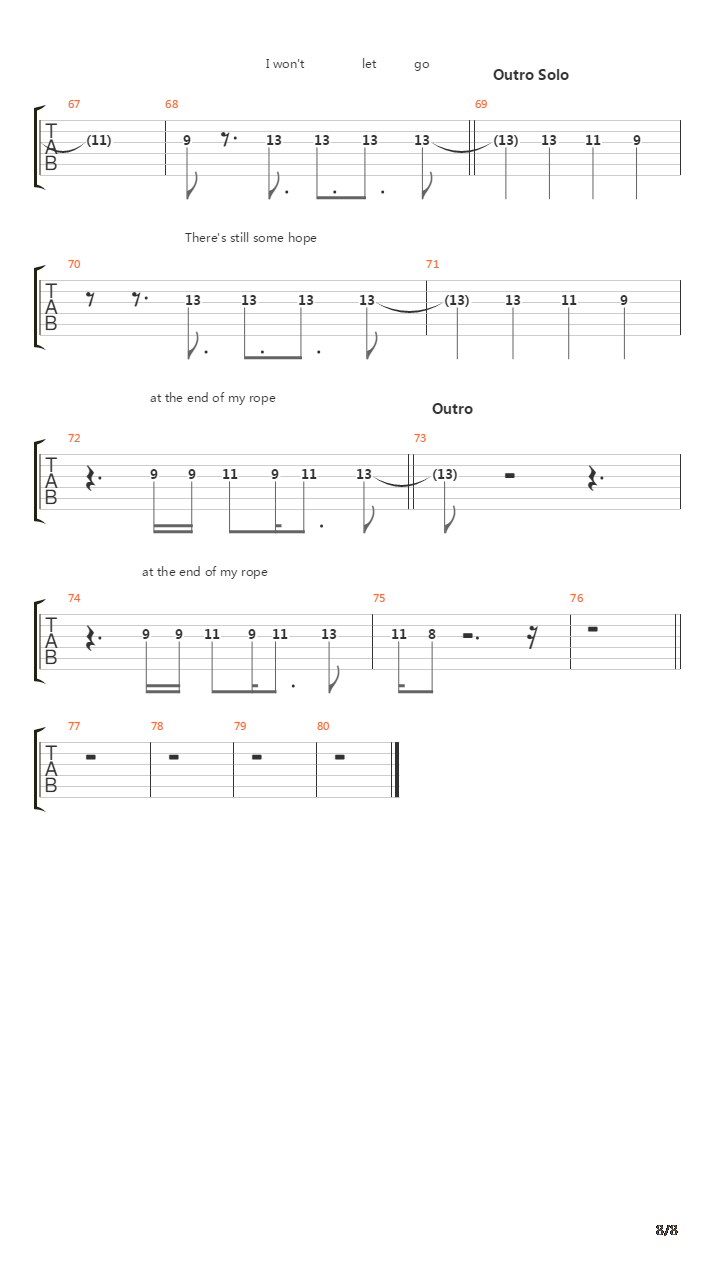 End Of My Rope吉他谱