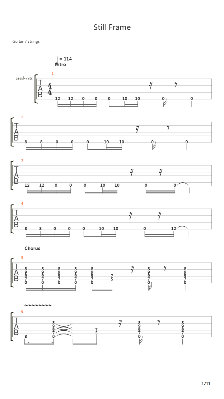 Still Frame吉他谱