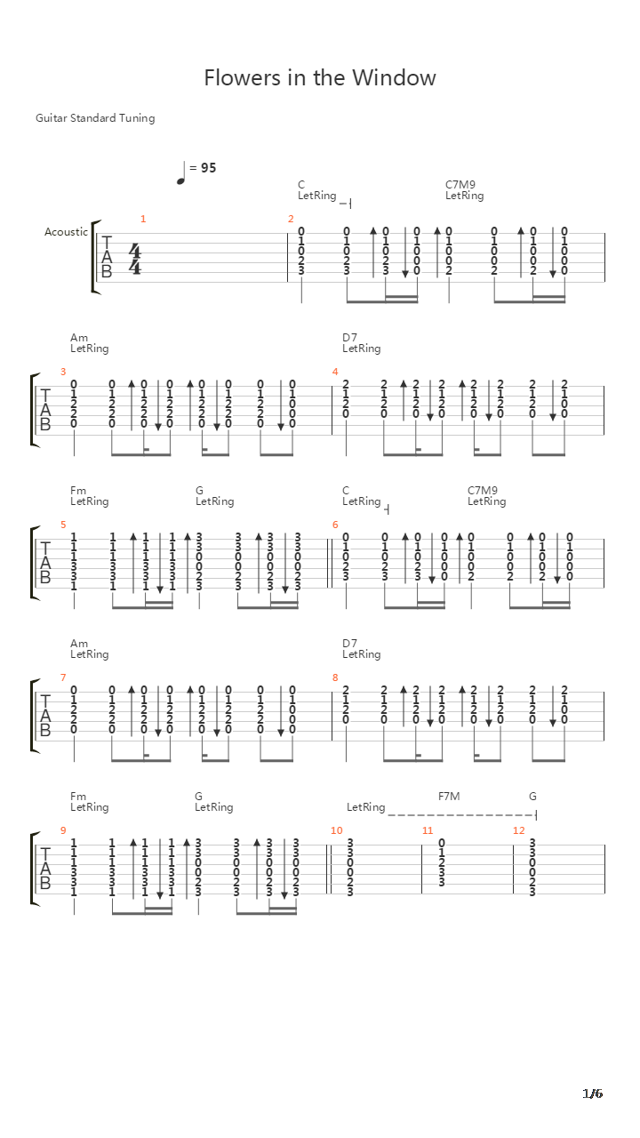 Flowers In The Window吉他谱