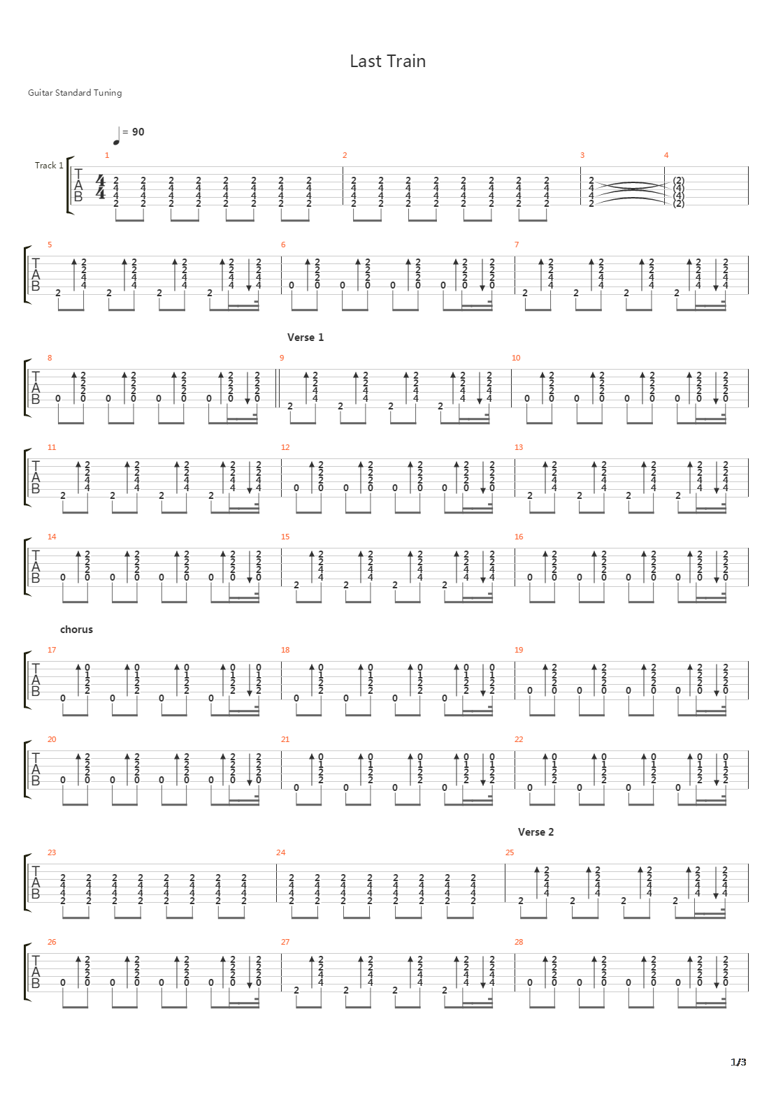 Last Train吉他谱