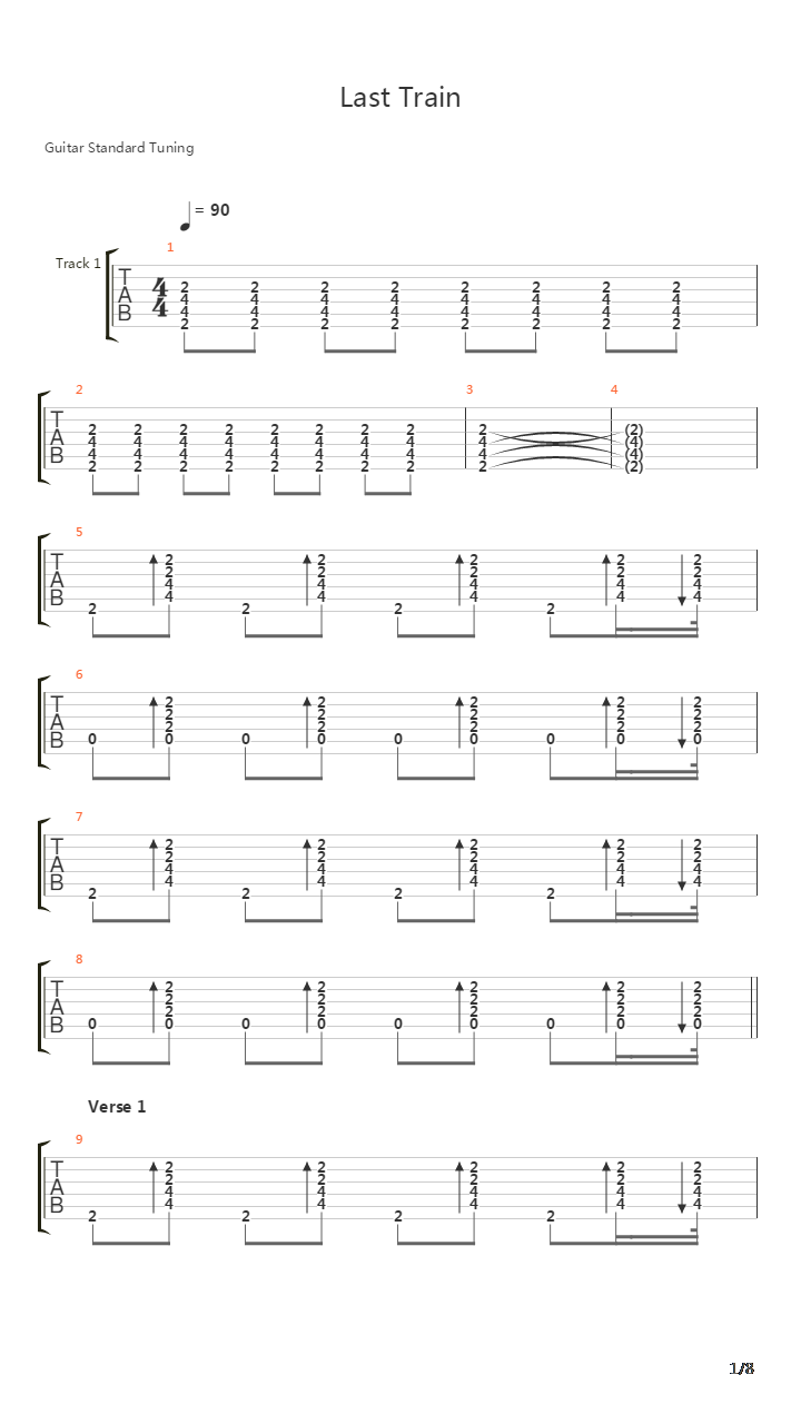 Last Train吉他谱