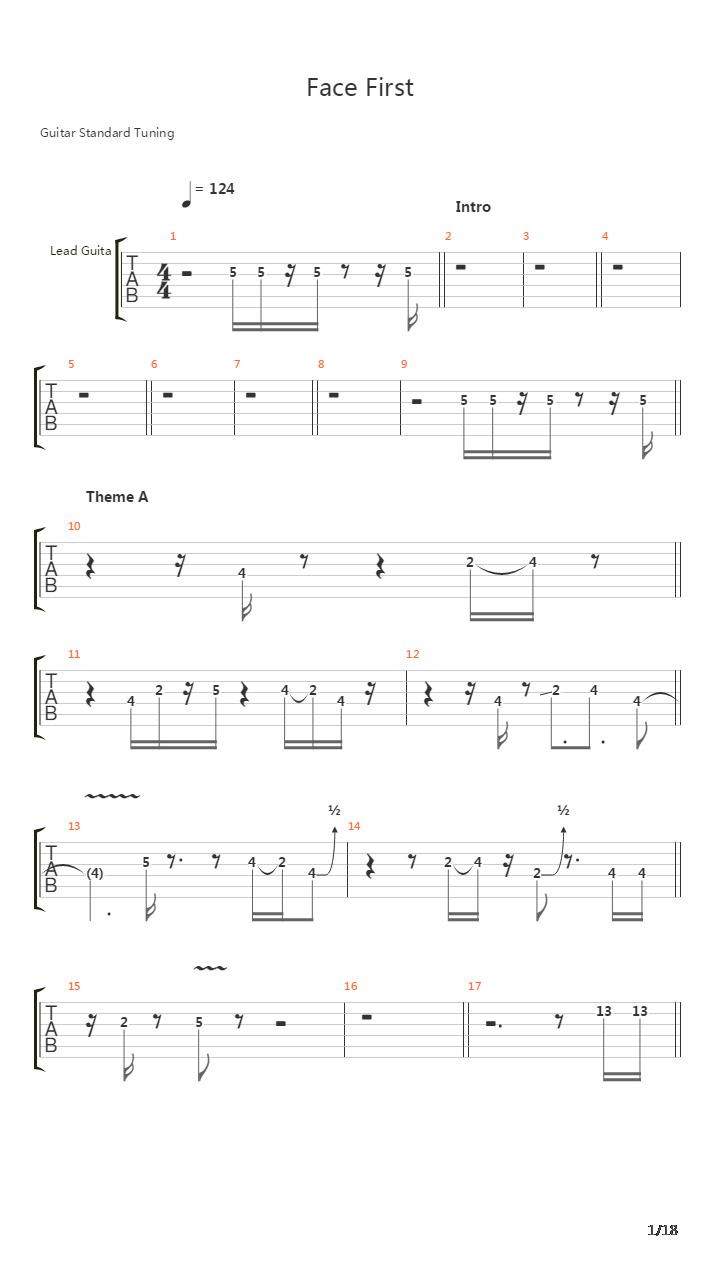 Face First吉他谱