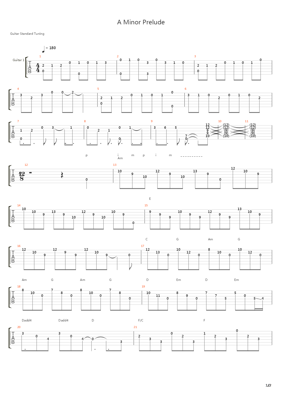 A Minor Prelude吉他谱