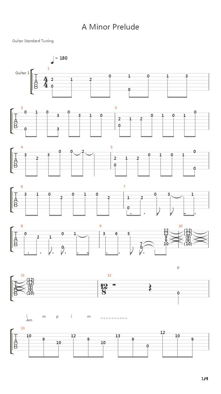 A Minor Prelude吉他谱