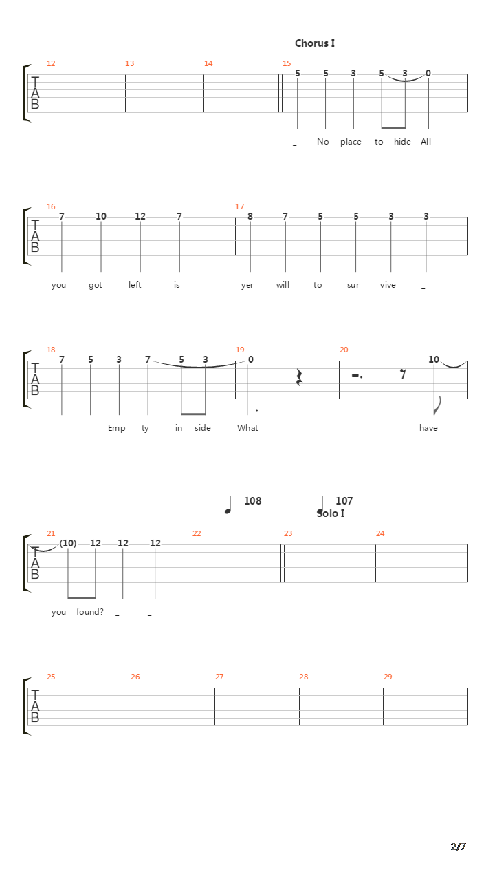 Empty Inside吉他谱