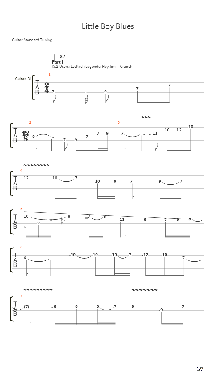 Little Boy Blues吉他谱