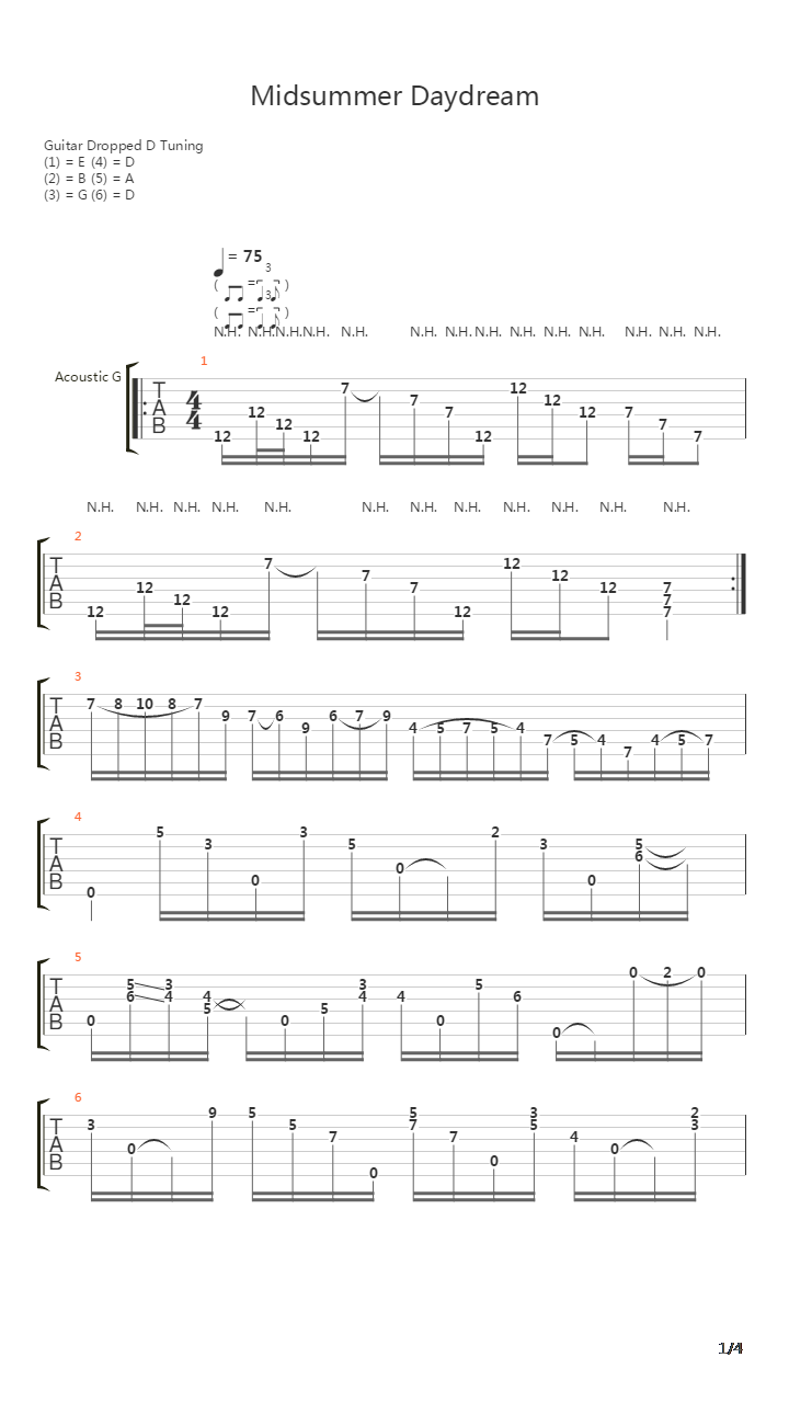 Midsummer Daydream吉他谱