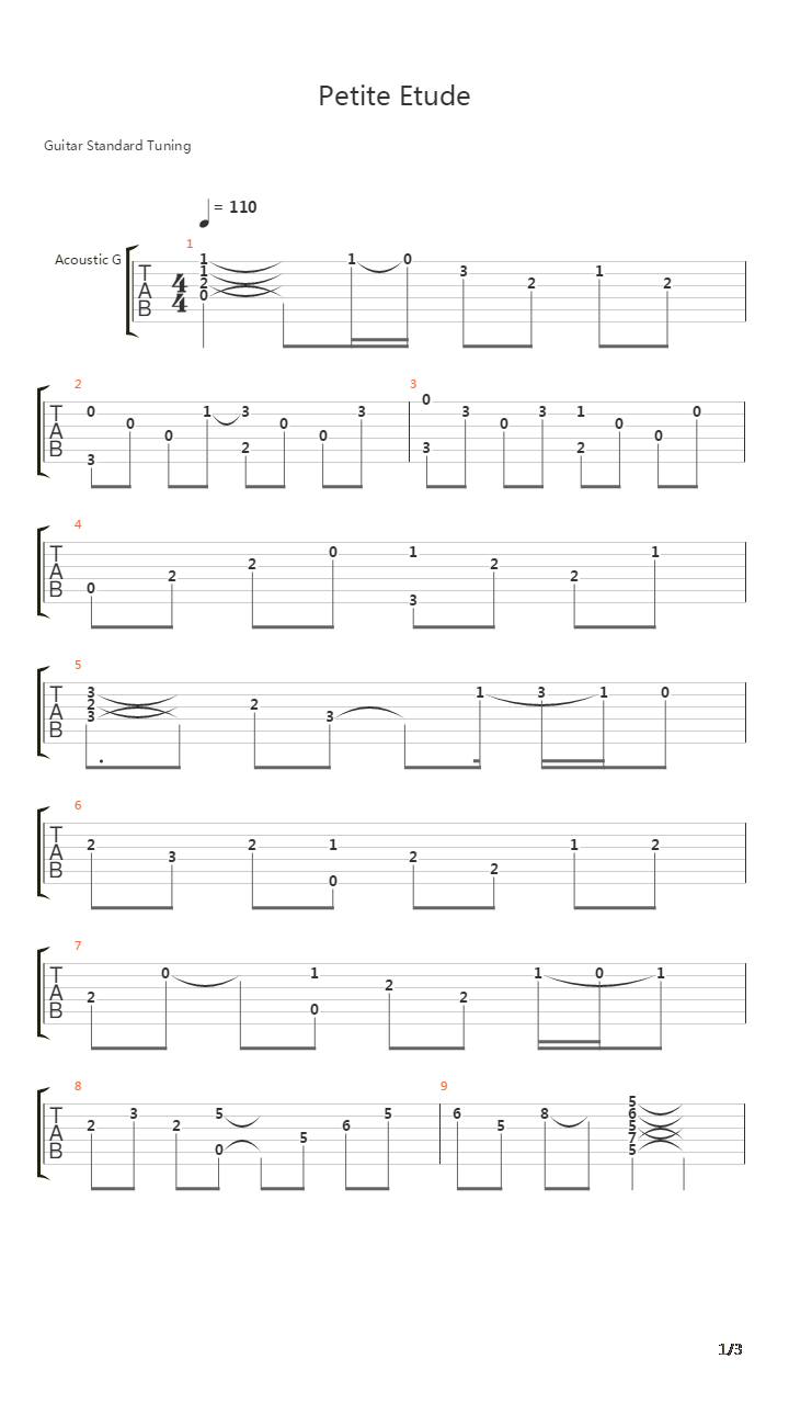 Petite Etude吉他谱