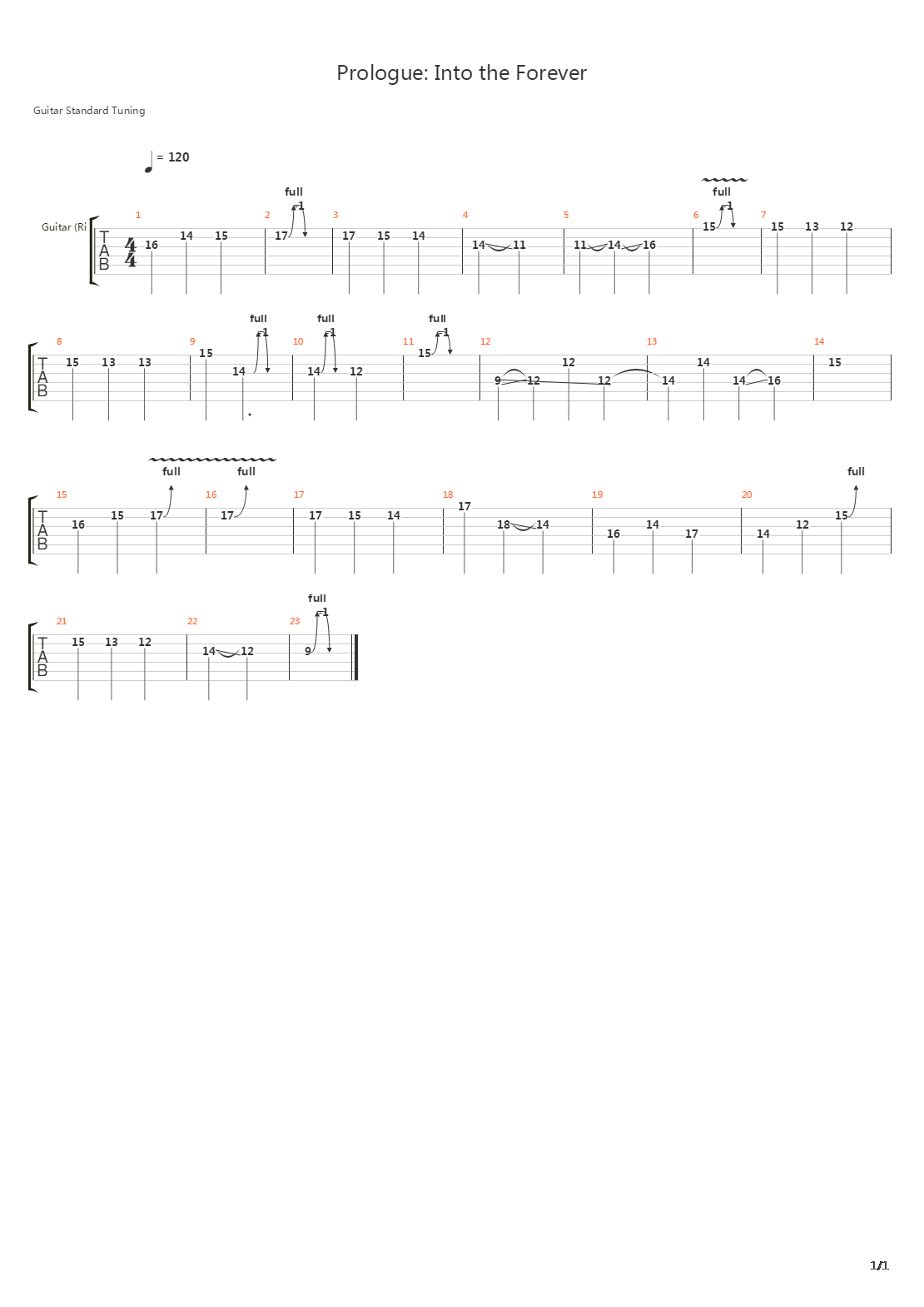 Prologue Into The Forever吉他谱