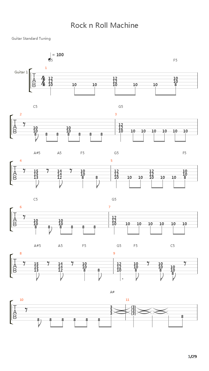 Rock N Roll Machine吉他谱