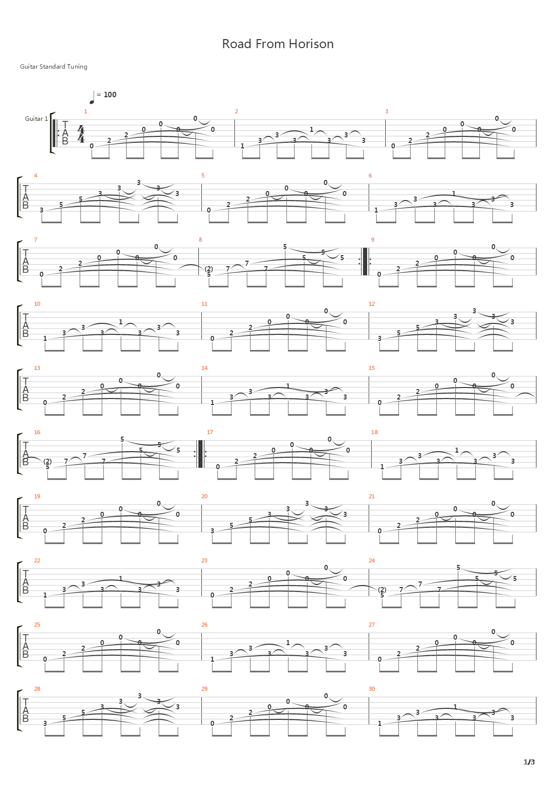 Road From Horison吉他谱