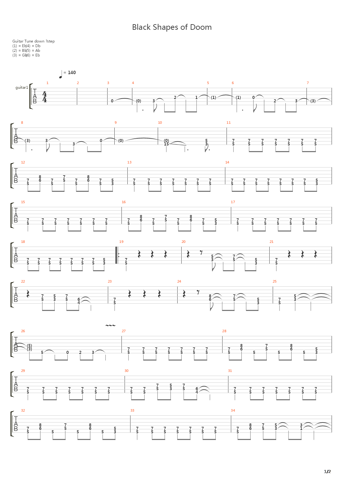 Black Shapes Of Doom吉他谱