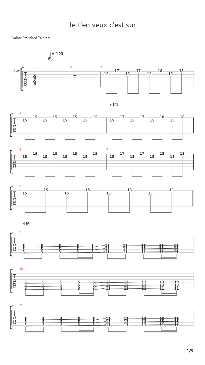 Je Ten Veux Cest Sur吉他谱